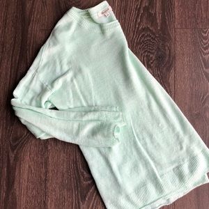 Madewell light mint colored knit top